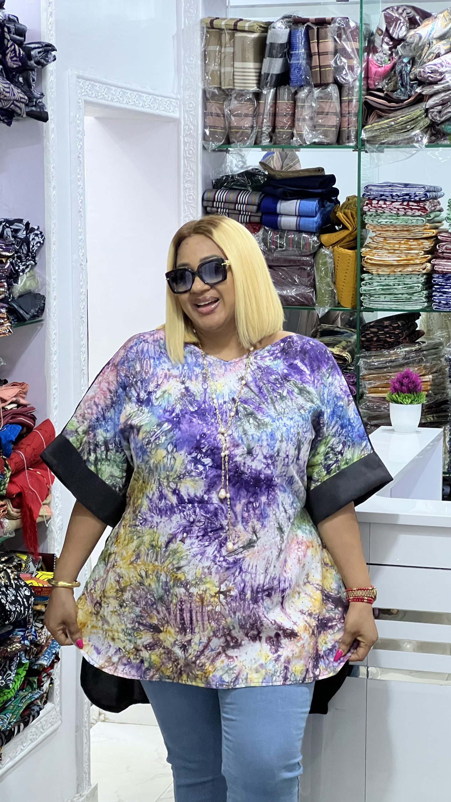 tito rhinestones blinged long top