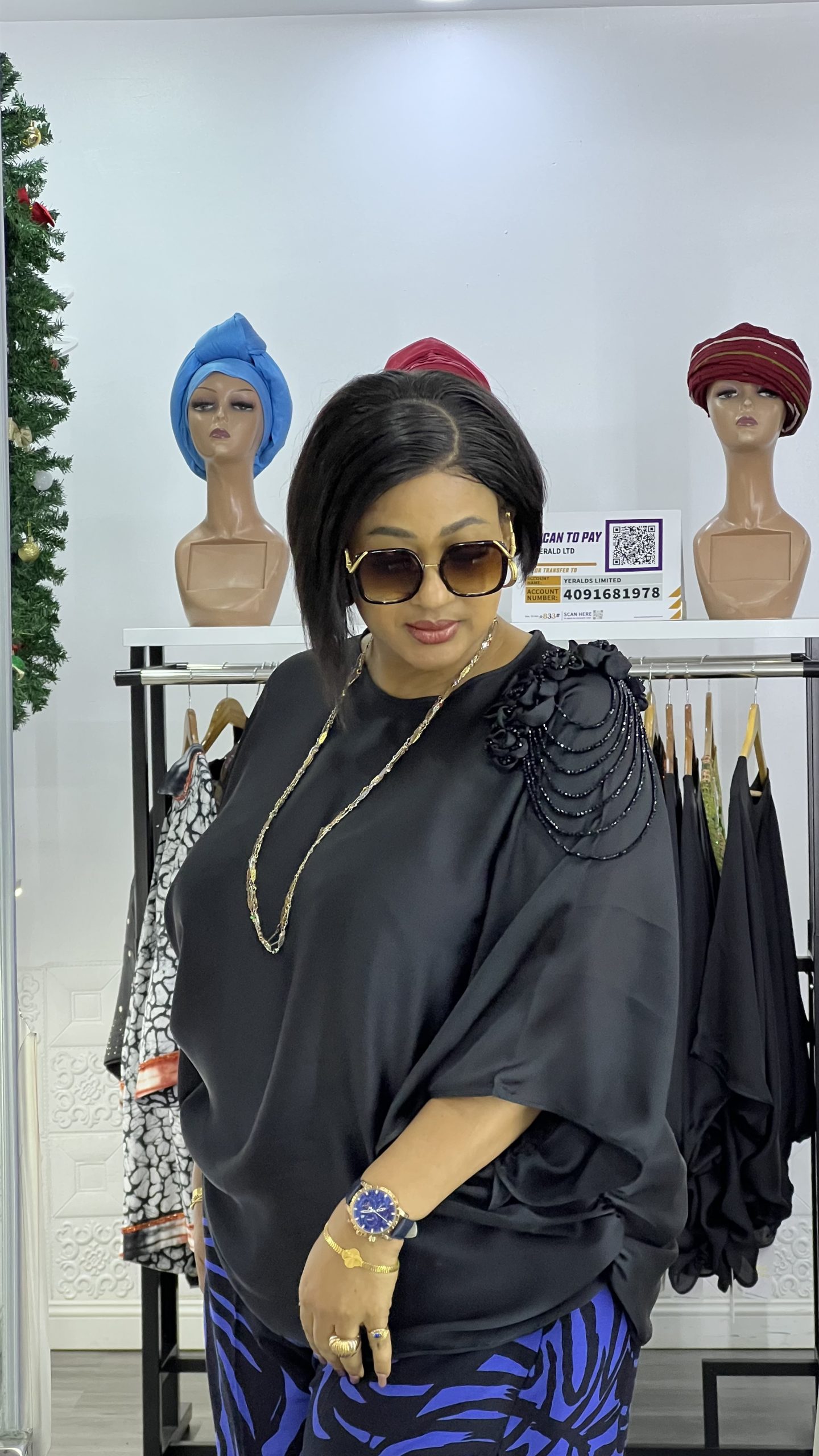 imani black silk top